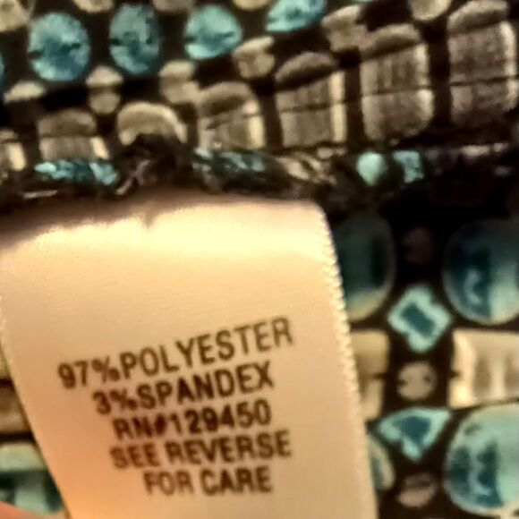 APT. 9 Micro Pleated Button Down Long Bell Sleeves Print Gray Plus Size 2X - Picture 8 of 12